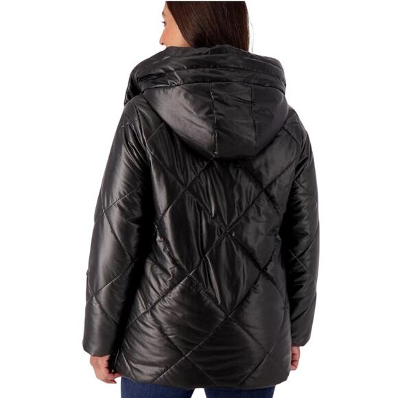 Nuage Hooded Puffer Coat – Black, Size X-Small (New) - Picture 3 of 6